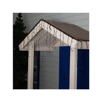 Гирлянда «Бахрома» 3×0.6 м, IP44, УМС, тёмная нить, 160 SMD-LED, свечение мульти, 220 В