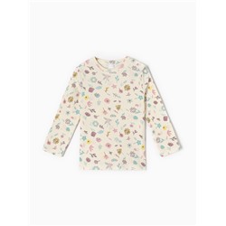 Футболка с длинным рукавом Крошка Я Flower, рост 62-68 см, бежевая