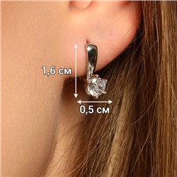 Серьги ювелирная бижутерия, покрытие посеребрение, вставка: фианиты, цвет: прозрачный, арт.213.617