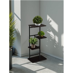 Подставка для цветов Greengo, 4 полки, 36×23×74 см, напольная, каркас металл, полки МДФ, чёрная