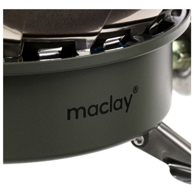 Плита газовая портативная maclay, для кемпинга, с ветрозащитой, 17×13 см, большая, круглая