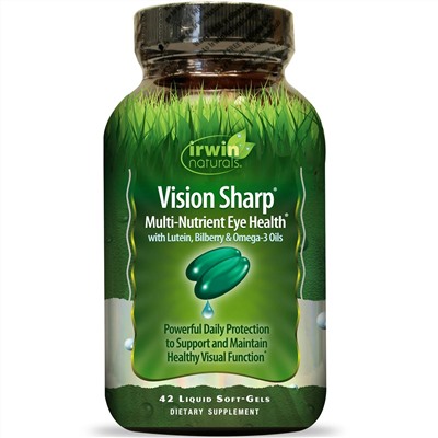 Irwin Naturals, Vision Sharp, комплексная питательная добавка для здоровых глаз, 42 мягкие желатиновые капсулы с жидкостью
