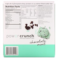 BNRG, Power Crunch, протеиновые энергетические батончики, шоколад и мята, 12 батончиков по 40 г (1,4 унции)
