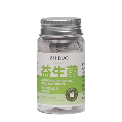 Органическая зубная паста в таблетках с мятой и пробиотиками, набор 30 шт.