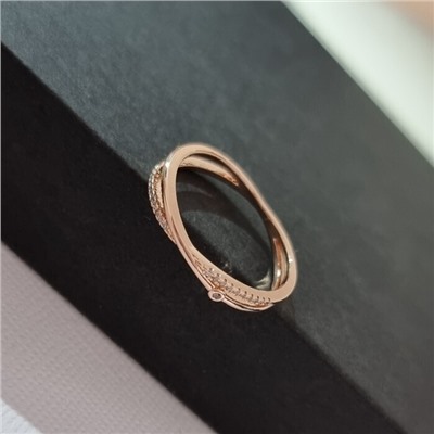 Кольцо ювелирная бижутерия коллекция "Дубай", покрытие позолота, вставка: фианиты, цвет: прозрачный, 17 р, арт.219.409-17