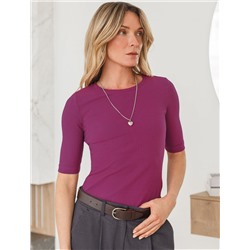 Футболка из трикотажа в широкий рубчик