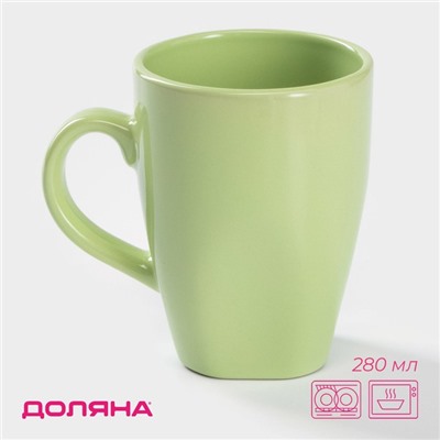 Кружка Доляна «Пастель», 280 мл, керамика, зелёная