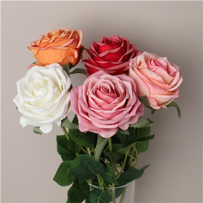 Цветок искусственный Роза 44 см КРАСНЫЙ / W78023 /уп 600/