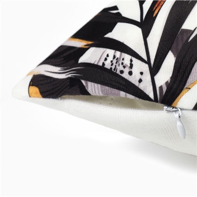 Чехол на подушку «Этель» Golden tropics, 40×40 см, велюр