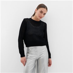 Джемпер сетка женский MIST Knitwear, размер 44-46, чёрный