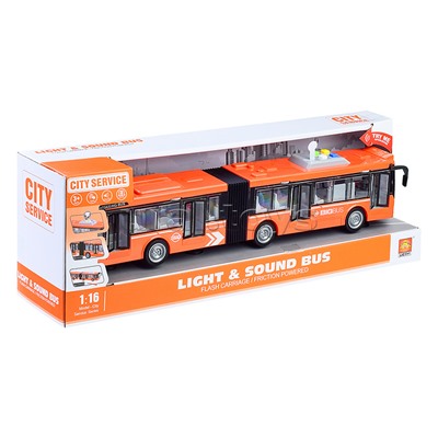 Автобус "Гармошка" 1:16 (свет, звук)  в коробке