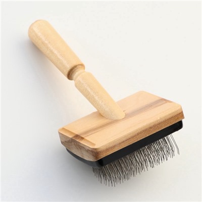 Щетка деревянная «Премиум» без капель для длинношерстных животных, основание 80×60 мм