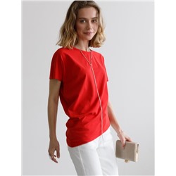 Футболка из премиального хлопка с ассемитричным низом