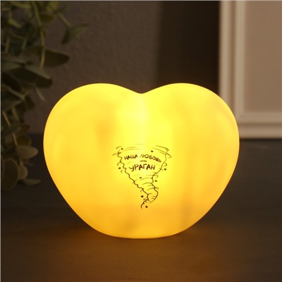 Фигурка светящаяся RISALUX «Сердце. Ураган», LED-ночник, 3хLR44, 8×11×7 см