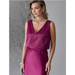 Элегантный топ с V вырезом из струящегося сатина