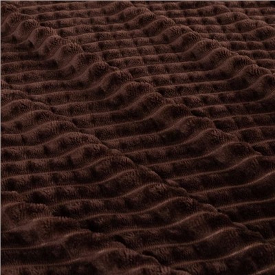 Плед «Этель. Клетка», 150×200 см, корал-флис, коричневый