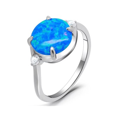 Кольцо из серебра опал синий, МОВ0322