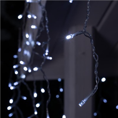 УЦЕНКА Гирлянда «Бахрома», 3×0.6 м, IP44, УМС, 160 LED, 220 В, прозрачная нить, свечение белое