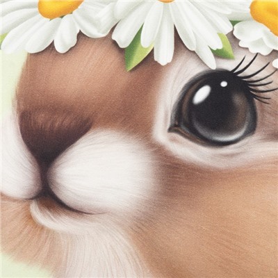 Полотенце «Этель. Зайчик с ромашками», 40×70 см, 100% хлопок, саржа 190 г/м²