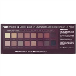 Lorac, Палитра теней для век Pro Palette 4 с основой под тени Mini Behind The Scenes, 14,3 г (0,51 унции)