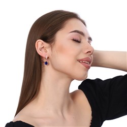 Серьги коллекция "Дубай" покрытие позолота, темно-синий камень, 54145, арт. 947.216