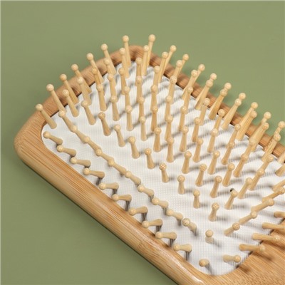 Расчёска массажная BAMBOO, широкая, бамбуковая, 8×25(±1) см, цвет «светлое дерево»