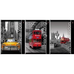 Тетрадь А4  80л клетка на спирали "ГОРОДА" 7-80-001 (3 вида) Альт