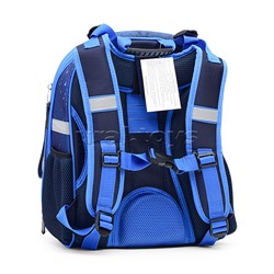 Рюкзак каркасный "Ниндзя" формованный из полимеров, материал: нейлон, полиэстер, полноцветная печать, вышивка, аппликация. 2 отделения на молнии, 2 бегунка на каждой молнии, 2 боковых кармана, светоотражатели , жесткая эргономичная спинка;  широкие, регул