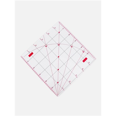 Линейка для квилтинга и пэчворка, с отверстиями, 30×30 см, розовая