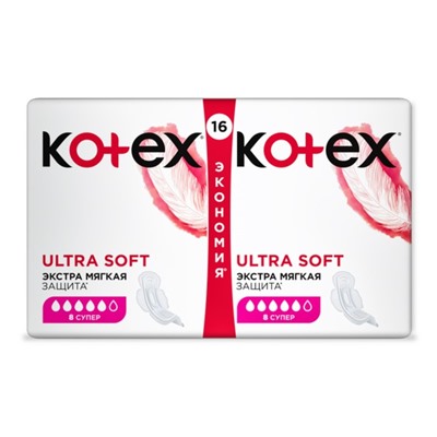 Прокладки Kotex Ultra Soft Super, 16 шт.