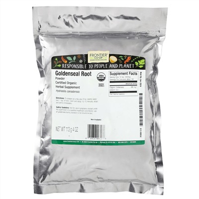 Frontier Natural Products, Порошок органического корня желтокорня канадского, 113 г (4 унции)