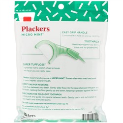 Plackers, Micro Mint, зубочистки с нитью, мята, 90 шт.