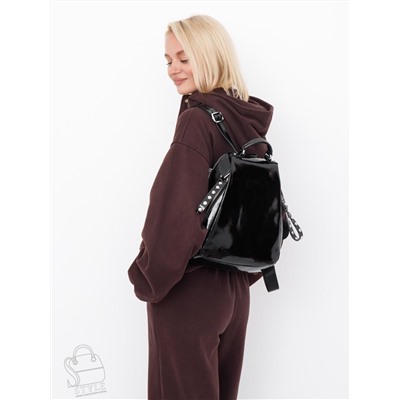 Рюкзак женский кожаный 19001-8 black Polina&Eiterou  в Новосибирске