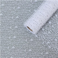 Упаковка для цветов «Паутинка с глиттером» белая 48 см × 4.5 м