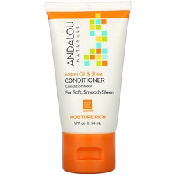 Andalou Naturals, кондиционер, аргановое масло и мало ши, 50 мл (1,7 жидк. унции)