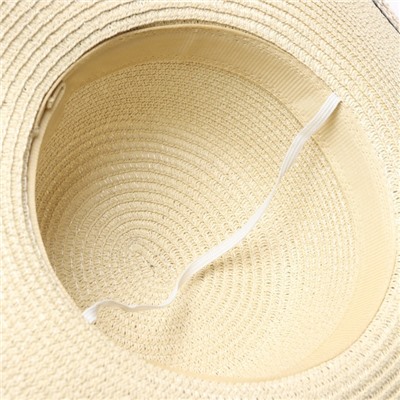 Шляпа женская MINAKU, молочная, чёрная, размер 58