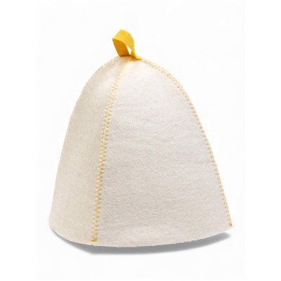 Шапка для бани и сауны «Матрешка в очках», полиэфир, шерсть, белая