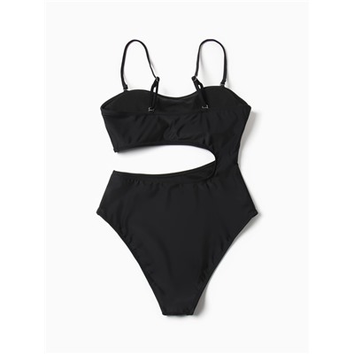 Купальник женский слитный с вырезом на животе MINAKU, размер 46, чёрный