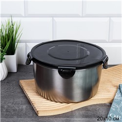 Салатник с герметичной крышкой 20х10 см металл / S-20-369 /уп 60/
