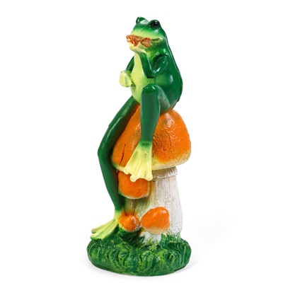 Садовая фигура из полистоуна «Лягушка с бабочкой», 39×14×14 см