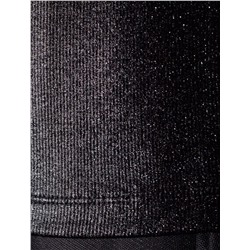 Топ в рубчик с широкими лямками с матовым покрытием металлик из хлопка с эластаном