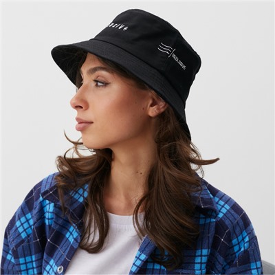 Панама с надписью MINAKU, чёрная, размер 56-58