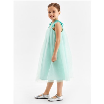 Платье нарядное для девочки MINAKU: PartyDress, рост 140-146 см, бирюзовое