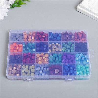 Набор сургуча «Холодные цвета», перламутр,24 цвета, 19×13×2 см