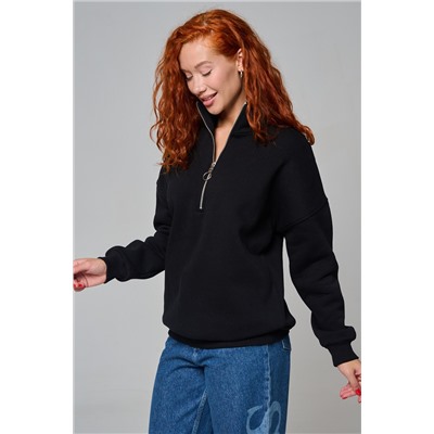 Женский свитшот на молнии оверсайз начес 14427