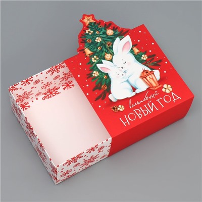 Подарочная коробка новогодняя складная «Волшебный Новый год», 15×15×8 см