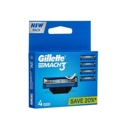 Сменные кассеты Gillette Mach3, 3 лезвия, 4 шт.
