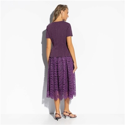 Костюм с юбкой нарядный, Больше чем стиль (2 в 1, фиолетовый)