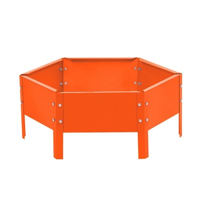 Клумба оцинкованная, d=60 см, высота бортика 15 см, оранжевая, Greengo