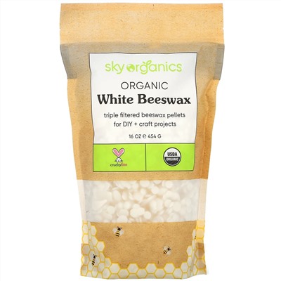 Sky Organics, органический белый пчелиный воск, 454 г (16 унций)
